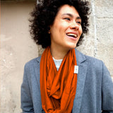 Travel Scarf Rust Infinity Travel Scarf With Zipper Pocket The Pack Wolf Company Brown