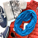 Infinity Travel Scarf With Zipper Pocket - Lake Blue The Pack Wolf Company