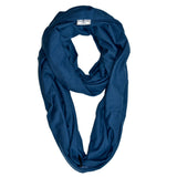 Infinity Travel Scarf With Zipper Pocket - Navy Blue The Pack Wolf Company