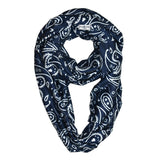 Travel Infinity Scarf With Pocket - Blue Paisley The Pack Wolf Company