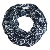 Travel Infinity Scarf With Pocket - Blue Paisley The Pack Wolf Company