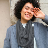 Infinity Travel Scarf With Zipper Pocket - Dark Grey The Pack Wolf Company