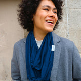 Infinity Travel Scarf With Zipper Pocket - Navy Blue The Pack Wolf Company