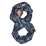Travel Infinity Scarf With Pocket - Blue Paisley The Pack Wolf Company