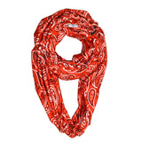 Travel Infinity Scarf With Pocket - Red Paisley The Pack Wolf Company
