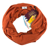 Infinity Travel Scarf With Zipper Pocket - Rust The Pack Wolf Company 