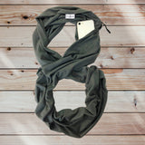 Infinity Travel Scarf With Zipper Pocket - Dark Grey The Pack Wolf Company