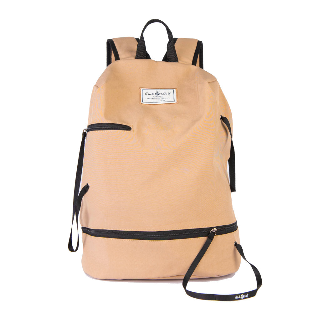 Camel Brown Versatile Convertible Backpack Bag Purse Tote